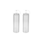 Orret Home 2 Adet Sos Şişesi 700 ml Plastik Yağlık Sirkelik Ketçap Mayonez Sızdırmaz Sosluk Yağdanl - Turuncu - 1 lt