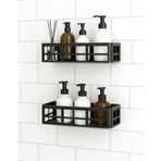 Orret Home 2 Adet Yapışkanlı Banyo Organizer Duş Rafı – Delmeden Montaj, Su Geçirmez Banyo ve Mutfak Duvar Organizeri,Suya Dayanıklı Pratik Saklama Rafı 12x27x6.5 Cm
