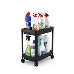 Orret Home 2 Katlı Tekerlekli Tezgah Altı Raf Organizer Düzenleyici Raf Ünitesi, Evye Altı Dolap İçi Düzenleyici, Mutfak Banyo Deterjanlık Şampuanlık Sebzelik,Taşınabilir Saklama Rafı (Siyah)