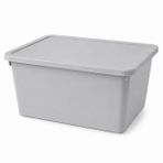 Orret Home 20 Litre Kapaklı Plastik Depolama Kutusu Organizer Kutu Çok Amaçlı Düzenleyici Saklama Kutusu Ev İçi Dolap İçi Oyuncak Kıyafet Banyo Mutfak Organizer Kutusu (Açık Gri)