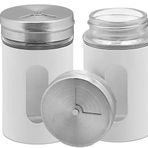 Orret Home 2'li Ayarlanabilir Metal Gövdeli Cam Tuzluk ve Baharatlık Seti - Şık ve Dayanıklı Tasarım, Mutfakta Pratik Kullanım (Beyaz, 14 Cm)