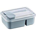 Orret Home 3 Bölmeli Beslenme Kabı 920 ml Sosluklu Sızdırmaz Kapaklı BPA İçermez Çatal Kaşık Dahil Lunch Box Bölmeli Yemek Kabı (Mavi)