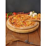 Orret Home 360° Dönebilen 34 Cm Bambu Ahşap Pizza, Peynirebilen ve Sunum Tepsisi – Çok Amaçlı Döner Servis Tahtası, Çerezlik & Sunumluk, Şık ve Dayanıklı Ahşap Sunum Ürünü (Klasik)