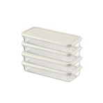 Orret Home 4 Adet Buzdolabı Organizeri – PP Plastik Şeffaf ve Ayarlanabilir Saklama Kabı, Gıdaları Taze Tutan Fresh Box, Çok Amaçlı,Mikrodalga ve Bulaşık Makinesi Uyumlu (Beyaz, 1200 Ml)