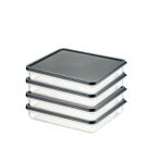 Orret Home 4 Adet Buzdolabı Organizeri – PP Plastik Şeffaf ve Ayarlanabilir Saklama Kabı, Gıdaları Taze Tutan Fresh Box, Çok Amaçlı,Mikrodalga ve Bulaşık Makinesi Uyumlu (Gri, 2600 Ml)