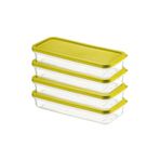 Orret Home 4 Adet Buzdolabı Organizeri – PP Plastik Şeffaf ve Ayarlanabilir Saklama Kabı, Gıdaları Taze Tutan Fresh Box, Çok Amaçlı,Mikrodalga ve Bulaşık Makinesi Uyumlu (Yeşil, 1200 Ml)