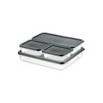 Orret Home 4 Adet Buzdolabı ve Derin Dondurucu Saklama Kabı Seti, Fresh Box, Dolap Düzenleyici ve Buz Dolabı Organizeri, BPA İçermeyen PP Plastik,Gıdaları Taze Tutma,Mutfak Düzenleyici (Gri)