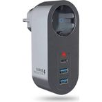 Orret Home Akım Korumalı Priz 2 USB 1 Type-C Girişli Duvar Tipi Priz Çoklayıcı, Çocuk Korumalı USB Şarjlı Priz Adaptörü, Telefon Tablet Şarj İçin Çoklu Duvar Prizi