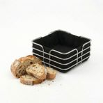 Orret Home Çıkarılabilir Astarlı Krom Metal Kare Ekmek Sepeti Peçetelik – Dekoratif Ekmeklik Sepet, Masa Üstü Peçetelik, Mutfak ve Kahvaltı Masası Sunum Sepeti, Modern Gümüş Krom Tasarım