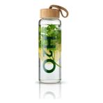 Orret Home Detox Bambu Kapaklı Cam Matara 1000 ml –,Isıya Dayanıklı, Borosilikat Cam, Doğal, Çevre Dostu, Sağlıklı Su Şişesi,Buzdolabı Suluk Suluğu (Detox)