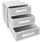 Orret Home Dolap İçi Kumaş Kaplamalı Mini Çekmece Organizer, Çekmeceli Dolap İçi Düzenleyici, İç Çamaşırı Çorap Tekstil Organizer Kutusu (3 Çekmeceli)