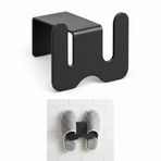 Orret Home Duvara Yapıştırılabilir Terlik Askısı Metal Terlik Organizeri Banyo Terlik Tutucu Yapışkanlı Duvar Askılığı Çift Terlik Aparatı Siyah Minimalist Tasarım