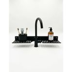 Orret Home Eviye Önü Organizer Rafı Metal Lavabo Üstü Raf Mutfak Evye Üstü Organizer Duvara Yapışkanlı Delmeden Montaj Lavabo Arkası Raf Süngerlik Sabunluk Mutfak Rafı