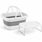 Orret Home Katlanabilir Piknik Sepeti ve Mini Masa Seti 21 Litre Kapasiteli Ergonomik Taşıma Kulplu Katlanır Piknik Çantası Kamp Sepeti Çok Amaçlı Saklama Sepeti Taşınabilir Masa Piknik Organizeri
