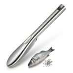 Orret Home Paslanmaz Metal Balık Pulu Ayıklayıcı Balık Temizleyici Tırtıklı Dişli Balık Pulu Kazıyıcı Ergonomik El Tipi Balık Derisi ve Pulu Temizleme Aparatı Mutfak İçin Dayanıklı Pratik Balık Soyma