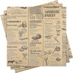Orret Home Vintage Gazete Desenli Yağlı Kağıt – 50 Adet Kendinden Desenli Mutfak Sunum ve Sarma Kağıdı, Ekmek, Sandviç ve Fast Food Paketleme Kağıdı-Yağlı Kağıt (50)