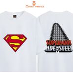 Ors Trend Superman Baskılı Oversize Tişört - 001-Beyaz - 3XL