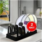 Orsa Home 2 Li Tencere Kapak ve Tabak Düzenleyici Organizer Ergonomik Plastik Malzeme