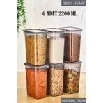 ORSA HOME 6 Lı 2200 ml Erzak Saklama Kabı Antrasit 266