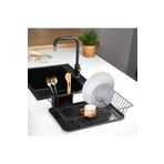 ORSA HOME Mat Siyah Tek Katlı Kaşıklıklı Bulaşıklık - Tabaklık 955