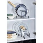 Orsa Home Tencere Kapak ve Tabak Düzenleyici Organizer Mat Siyah Ergonomik 27x18x15 cm