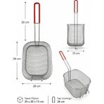 Orsam Tıp 24X20X13 cm 6,24 L Paslanmaz Çelik Ince Telli Fritöz Sepeti – Önden Asmalı Silikon Saplı