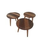 Orta 17974 Sehpa-Zigon PAPATYA Model Ceviz Kaplama Kayın Retro Ayak MDF El Yapım