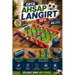 Orta Ahşap Langırt Seti - Ahşap Oyuncak - Futbol Oyuncakları - Top Oyuncak Langırt Setleri - Langırt Oyuncakları - Ahşap