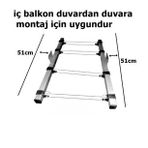 Orta Askılı Balkon Içi Makaralı Sabit Çamaşır Askısı Paslanmaz Alüminyum Makaralı Ip Hediyeli-Acore