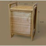 Orta Boy Ahşap Bambu Kirli Sepeti 40X35x60