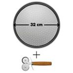 Orta Boy Delikli Pizza Tepsisi Lahmacun Pide Tepsisi 32 Cm Çift Başlıklı Pizza Ruleti No Color