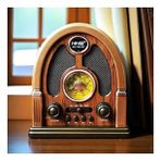 Orta Boy Kubbe Model Retro Ahşap Tasarım Bluetooth Hoparlörlü Radyo – FM/AM Destekli, Şarjlı ve Taşınabilir Radyo NS-7061 (2818)