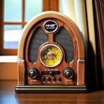 Orta Boy Kubbe Model Retro Ahşap Tasarım Bluetooth Hoparlörlü Radyo – FM/AM Destekli, Şarjlı ve Taşınabilir Radyo NS-7061 (5264)