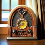 Orta Boy Kubbe Model Retro Ahşap Tasarım Bluetooth Hoparlörlü Radyo – Fm/Am Destekli, Şarjlı Ve Taşınabilir Radyo Ns-7061 (5433)