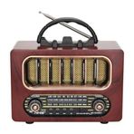 Orta Boy Retro Ahşap Tasarım Bluetooth Hoparlörlü Radyo – FM/AM Destekli, Şarjlı ve Taşınabiliri Radyo NS-6636 (2818)