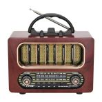 Orta Boy Retro Ahşap Tasarım Bluetooth Hoparlörlü Radyo – Fm/Am Destekli, Şarjlı Ve Taşınabiliri Radyo Ns-6636 (5433)