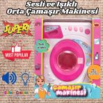 Orta Pilli Neşeli Çamaşır Makinesi - Pilli Oyuncak Çamaşır Makinesi - Çamaşır Makinesi Oyuncak - Işıklı Sesli Makine