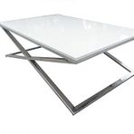 Orta Sehpa 13917 X St Çapraz Model Metal Nikelaj Ayak Parlak Boya Tabla El Yapım