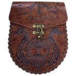 Ortaçağ Kemer Kılıfı, Kahverengi İskandinav Kabartmalı Kemer Çantası Viking Rönesans Bel Çantası Cosplay Kostüm Aksesuarları Erkekler Kadınlar için, Kahverengi, One Size