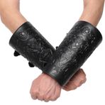 Ortaçağ kol ları, Ortaçağ Kol Basacıları | 1 çift Şövalye Bileği Cosplay PU Deri Bracers,Rönesans moda için ayarlanabilir genişlik kabartmalı kol bileklik kostümü
