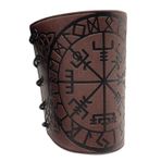 Ortaçağ Viking suni deri bilek koruma kol koruması, Rönesans COSPLAY tiyatro performansı zırh kostümü bir çift, Kahverengi, Tek Beden