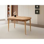 Ortadan Açılır Ahşap Yemek Masası Gizli Kaşıklık Bölmeli 80 cm x 140 cm Diş Budak -Sadece Masa Fiyatıdır - 80x140 - Naturel