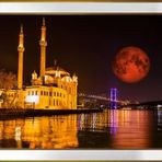Ortaköy Camii ve Gece Motifli Kanvas Tablo DBSANAT13137