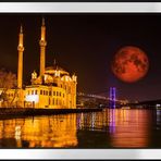 Ortaköy Camii ve Gece Motifli Kanvas Tablo DBSANAT1313813