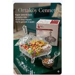 ORTAKÖYCENNETİ KAPAKLI KRISTALIZE ÇİKOLATALIK ŞEKERLİK SUNUMLUK KARE 16 CM KAPAKLI YÜKSEKLIK 16 CM EN BOY