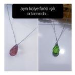 ortam ışığına göre renk değiştiren zultanit taşlı kadın gümüş kolye (Gümüş)