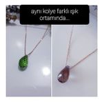 ortam ışığına göre renk değiştiren zultanit taşlı kadın gümüş kolye (Rose)