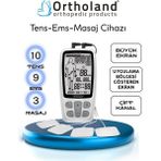 Ortholand 2 Kanallı Tens Ems Masaj Cihazı Portatif Fizik Tedavi Cihazı - Beyaz - Standart