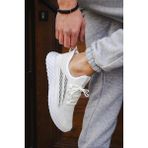 Ortopedik Esnek Rahat Örme Triko Bez Yazlık Bağsız Agua Model Unisex Günlük Sneaker Spor Ayakkabı - Beyaz
