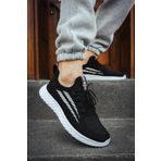 Ortopedik Esnek Rahat Örme Triko Bez Yazlık Bağsız Agua Model Unisex Günlük Sneaker Spor Ayakkabı (SİYAH BEYAZ, EU Ayakkabı Beden Sistemi, Yetişkin, Sayısal, Orta, 44)